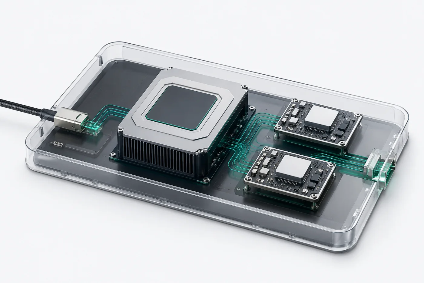 Illustration of local hardware modules inside a single device